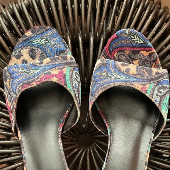 Vaneli Floral Velvet Rhinestone Heel Slide Sandal - Picture 3 of 11